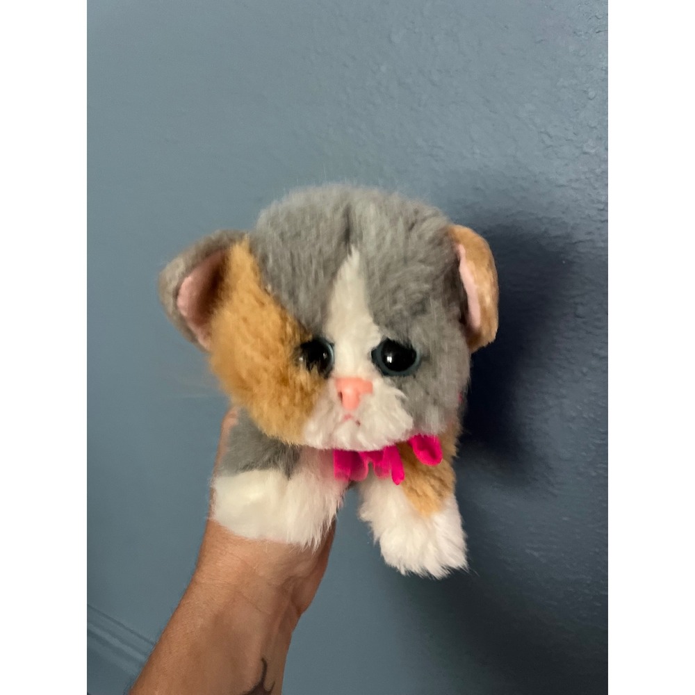 Tyco Kitty Kitty Baby Kittens 1995 Calico Plush Cat Pink Bow Stuffed Animal VTG
